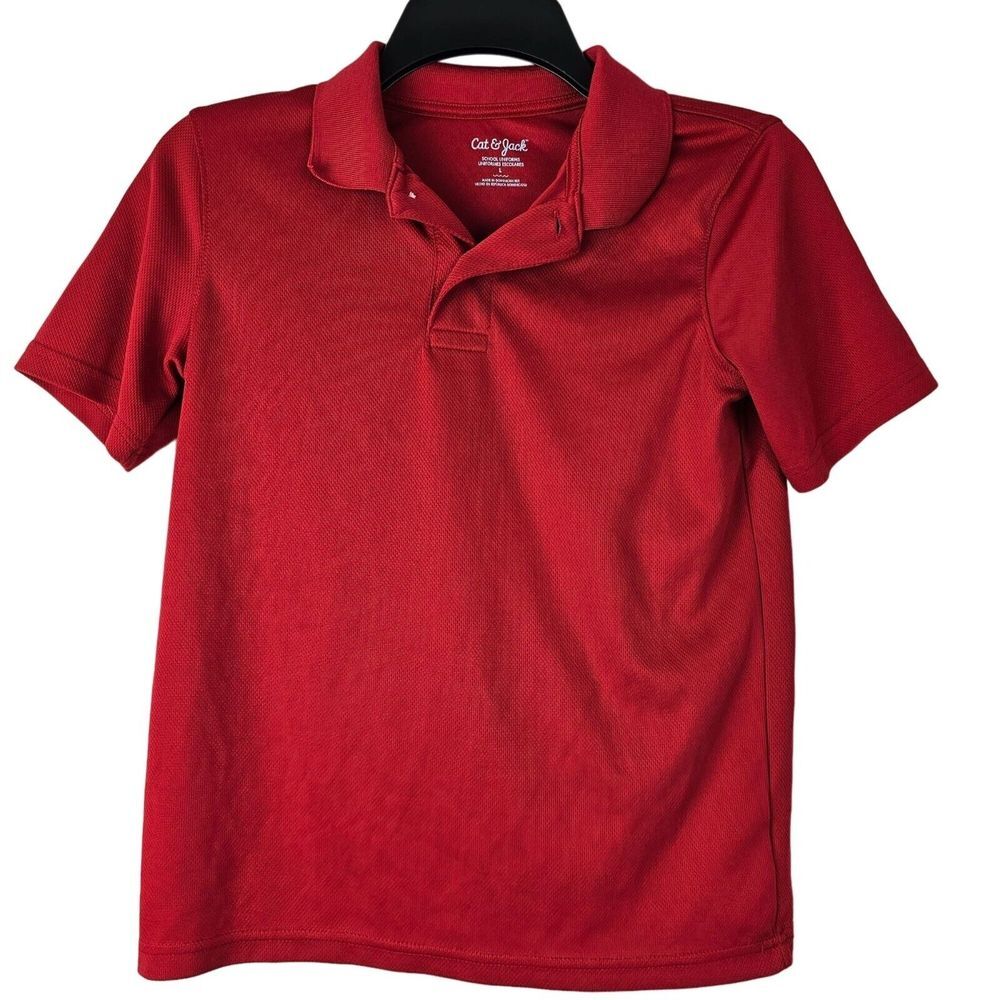 Cat & Jack Boys Red‎ Polo Shirt School Uniform Collared Pullover Size L